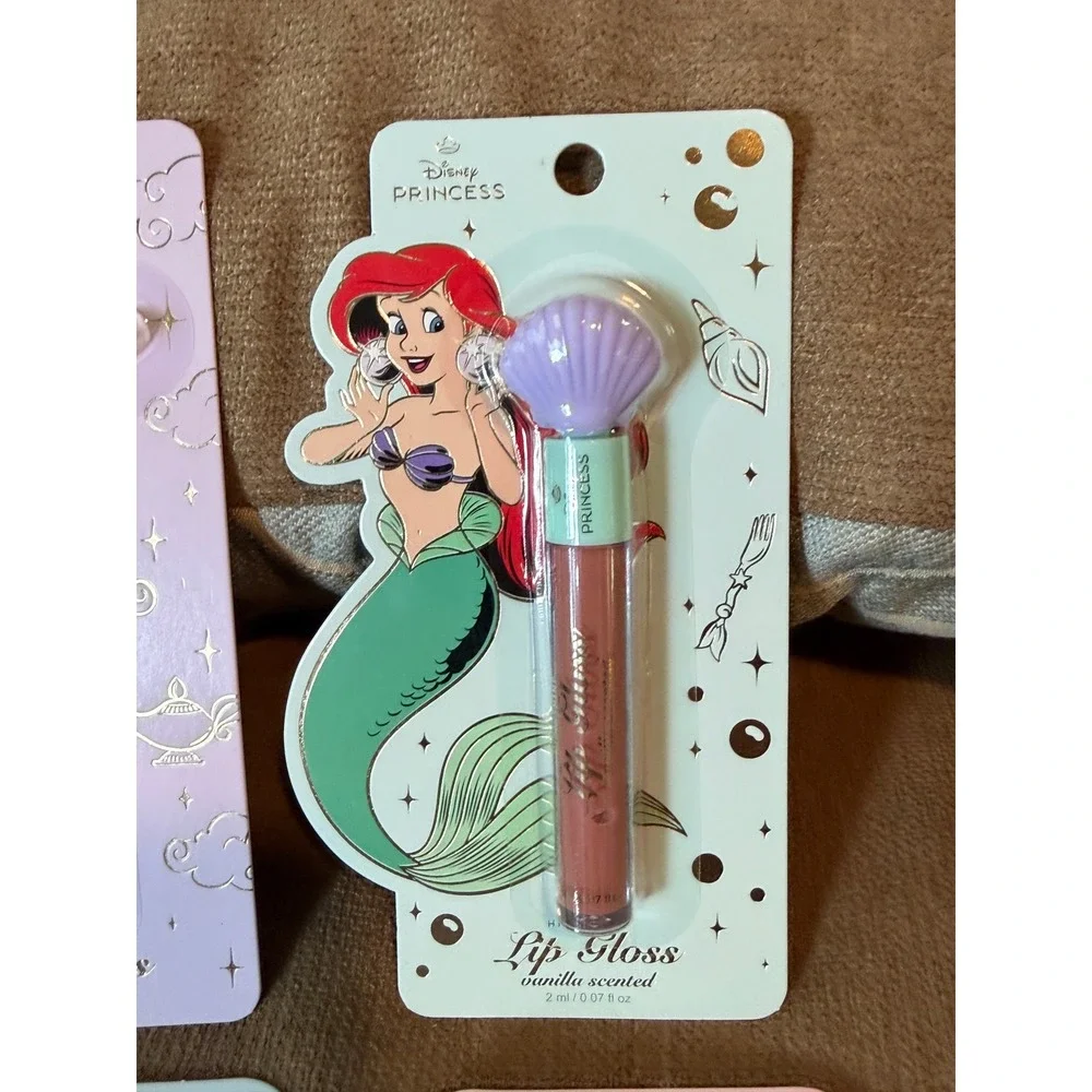 Disney Princess High Shine Lip Gloss Set Jasmine Ariel Cinderella Rapunzel 4pk